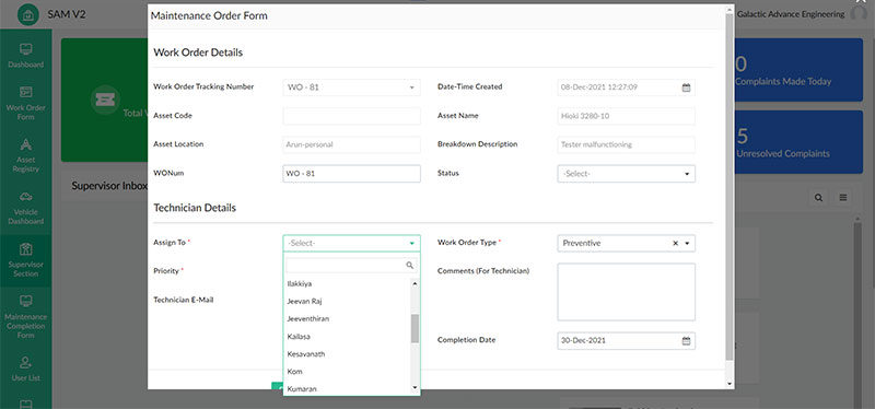 Send Notification to Management & Assign to Technician