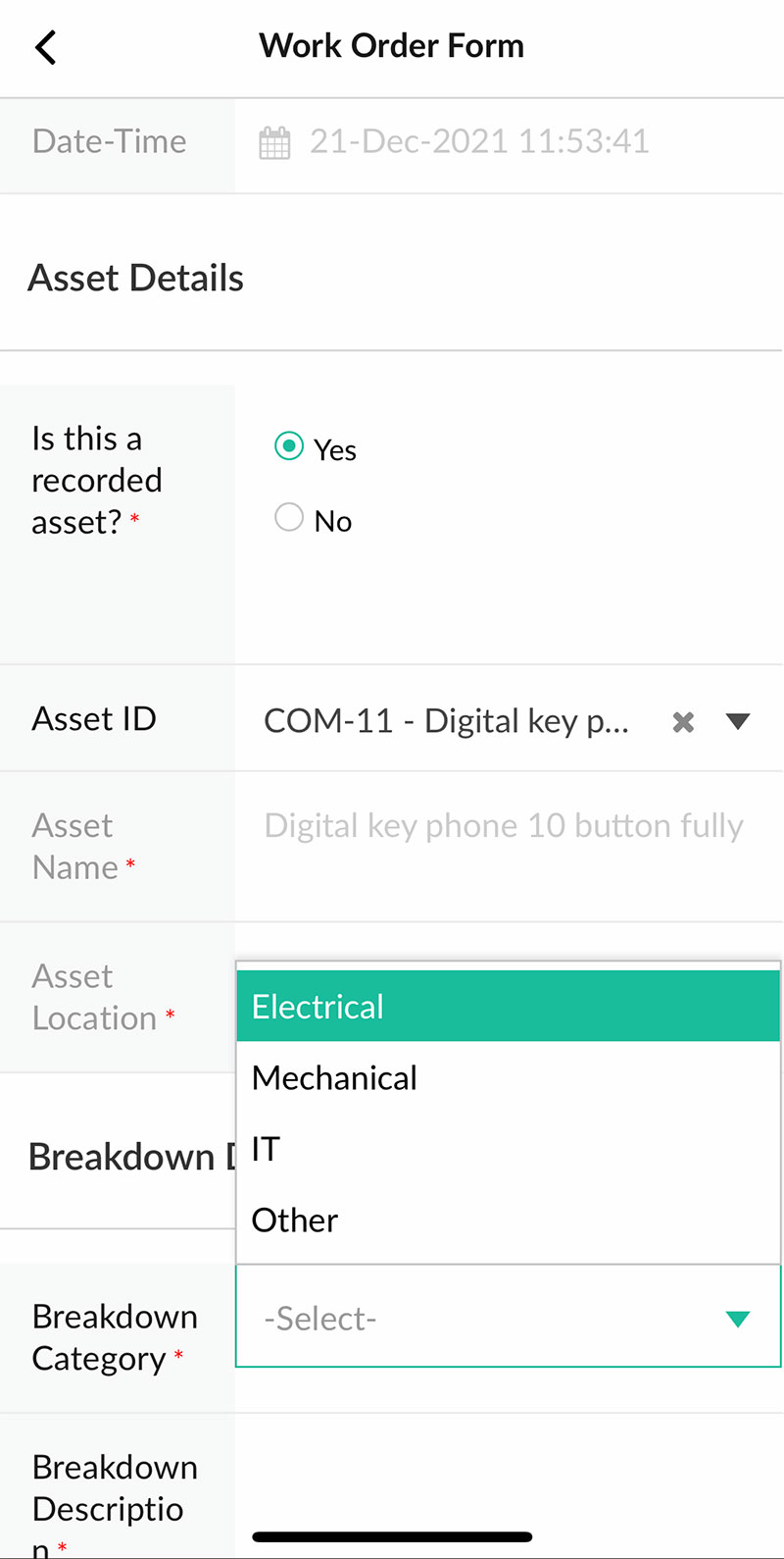 Create re-active and recurring Work Order